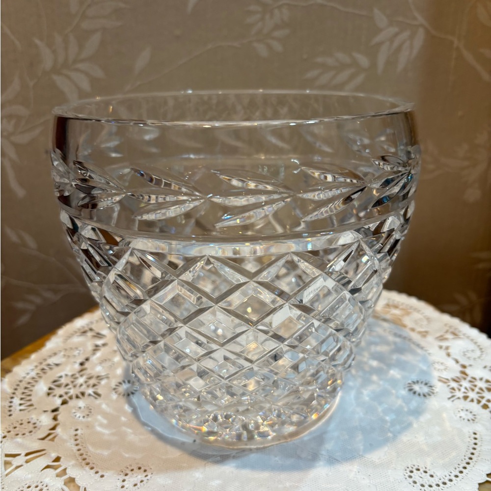 Vintage Waterford Elegant Crystal Cut Ice Bucket ♥️ Glandore Diamond Cut